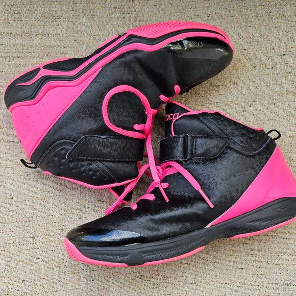 BCG Girl Shoe Black Pink Sneaker Mid Top Athlete Jogger Size 4.5 Kids - Picture 6 of 10